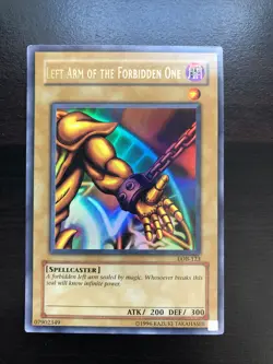 Yu-Gi-Oh! Left Arm Of The Forbidden One LOB-123 Unlimited NM Ultra Rare Original - Image 1