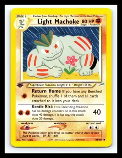 💥 LIGHT MACHOKE # 49/105 Neo Destiny 1st Edition Stamp Vintage Pokemon 2002 - Image 1