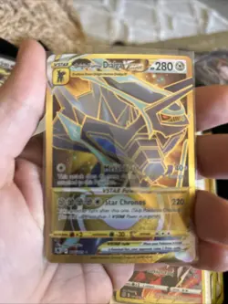 Origin Forme Dialga VStar Gold Foil Fan Art Vinyl Collector Pokemon Card - Image 1