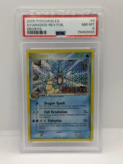 2005 Pokemon Ex Deoxys Gyarados Reverse Foil #8 Stamp PSA 8 NM-MT 8/107 - Image 1