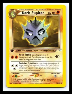 💥 DARK PUPITAR # 38/105 Neo Destiny 1st Edition Stamp Vintage Pokemon 2002 - Image 1
