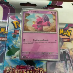 Paldea Evolved Triple Blister Tinkatink Promo New & Sealed Pokemon TCG - Image 2