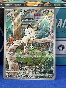 Meowth 106/094 Illustration Rare Me02: Phantasmal Flames Pokemon TCG PFL HOLO - Image 1