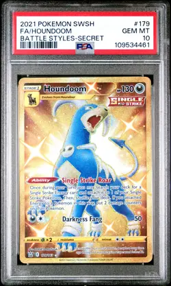 2021 Pokemon Sword & Shield Battle Styles #179 Houndoom PSA 10 - Image 1