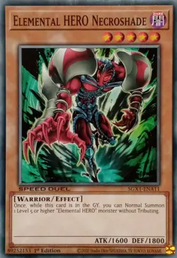 SGX1-ENA11 ELEMENTAL HERO NECROSHADE COMMON 1ST EDITION YuGiOh CARD - Image 1