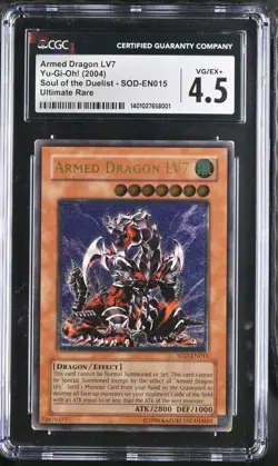 Yu-Gi-Oh! Armed Dragon LV7 SOD-EN015 Ultimate Rare CGC 4.5 VG-EX - Graded - Image 3