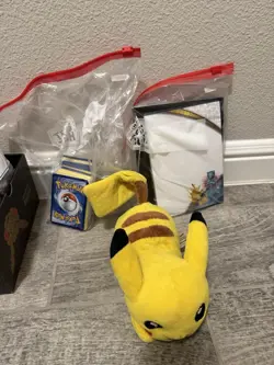 Pokemon TCG 200+ Card Lot Pikachu Plush, Card Boxes & Sleeves Card Binders Etc - Image 5