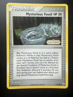 Mysterious Fossil 79/92 Holon Phantoms Holo Stamped Pokemon Trading Card - Image 1