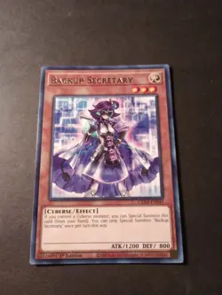 Yu-Gi-Oh! Backup Secretary 1st Edition Rare Card GEIM-EN049 LP - Image 1