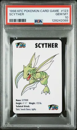 1998 KFC POKEMON CARD GAME #123 SCYTHER PSA 10 - Image 1