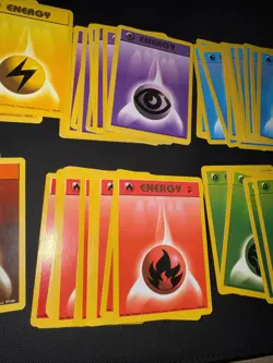 Vintage 1999 Pokemon Energy Cards Lot of 73 Mix of All 6 Colored Cards - Image 4