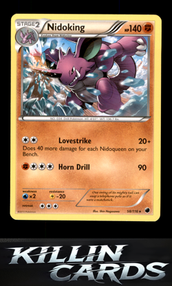 Nidoking 58/116 Pokemon Rare Plasma Freeze Card NM - Image 1
