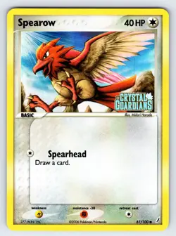 Spearow 61/100 EX Crystal Guardians Pokemon Card TCG Reverse Holo Common - VLP - Image 1
