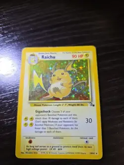 Raichu Fossil Holo Rare Card 14/62 Unlimited - Image 1