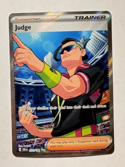 Pokemon TCG Judge Trainer Ultra Rare Card 222/182 Destined Rivals Series - Image 1