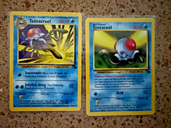 2 Pokemon Fossil set cards: Tentacool Tentacruel - Image 1