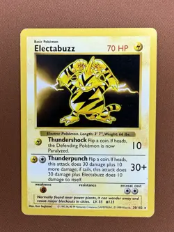 Pokemon Electabuzz Base Set Shadowless 20/102 Rare 1999 - Image 1