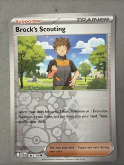 Pokemon TCG * Journey Together 146/159 Brock's Scouting Uncommon REVERSE HOLO - Image 1