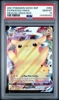 PSA 10 Pikachu Vmax 062 Pokemon TCG 2021 Swsh Black Star Promo - Image 1