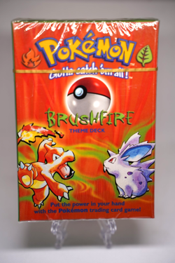 GUARANTEED SHADOWLESS GOLD STRIP Pokemon BRUSHFIRE Base Set 2 Player Theme Deck - Image 1