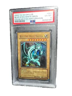 2002 Yu-Gi-Oh! LOB-001 Blue-Eyes White Dragon PSA 6 Unlimited Ultra Rare BEWD - Image 3