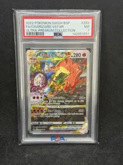 2022 Pokemon SWSH BSP FA Charizard Vstar Ultra Premium Collection #262 PSA 7 - Image 1