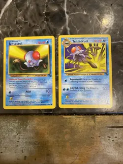 Pokemon Vintage Tentacool 56/62 & Tentacruel 44/62 Fossil Set - Lot of 2 - Image 1