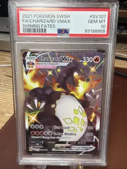 2021 Pokemon SWSH Charizard VMAX SV107/SV122 Shining Fates Vault Holo PSA 10 - Image 1