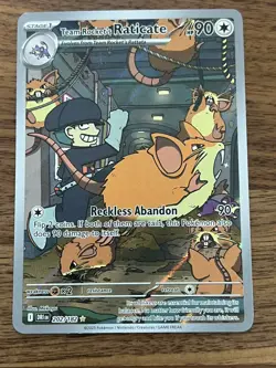 Pokemon 2025 SV Destined Rivals Team Rocket’s Raticate #202/182 IR NM - Image 1