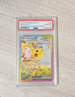 2024 Pokemon SSP EN-Surging Sparks Pikachu EX #238 SIR PSA 10 - Image 1