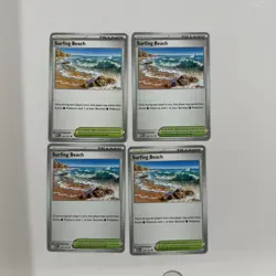 4x Surfing Beach 129/132 Mega Evolution Pokemon Playset x4 - Image 1