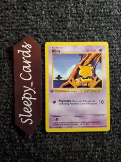 Abra 43/102 - 1st Edition Shadowless Pokemon Base Set Vintage WOTC NM - Image 1