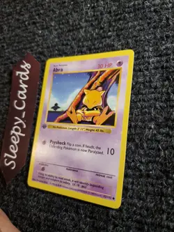 Abra 43/102 - 1st Edition Shadowless Pokemon Base Set Vintage WOTC NM - Image 2