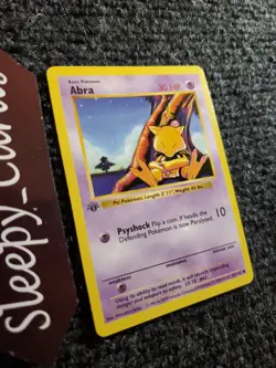 Abra 43/102 - 1st Edition Shadowless Pokemon Base Set Vintage WOTC NM - Image 3
