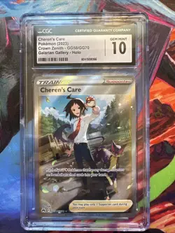 Pokemon TCG Crown Zenith Galarian Gallery Cheren's Care GG58/GG70 CGC 10 PSA 10 - Image 1