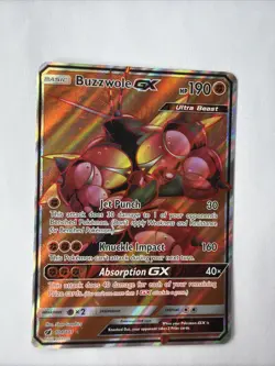 Pokemon TCG Buzzwole GX Holo Full Art Crimson Invasion 104/111 LP - Image 1