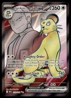 Pokemon TCG SV10: Destined Rivals #219/182 Team Rocket's Persian ex NM - Image 1