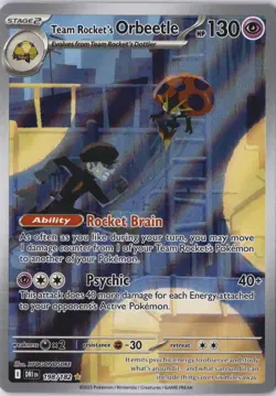 Team Rocket's Orbeetle Illustration Rare 198/182 DRI Destined Rivals Pokemon NM - Image 1