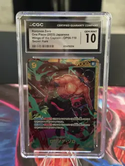 One Piece Roronoa Zoro OP06-118 Secret Rare Wings of the Captain Japanese CGC 10 - Image 1