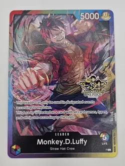 Namco One Piece CCG Monkey D. Luffy Leader P Promo Regular 5000 Power - Image 1