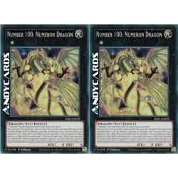 2x NUMBER 100: NUMERON DRAGON (Numero Drago) Super R • RA01 EN039 • 1Ed • Yugioh - Image 1