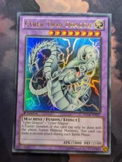 Yugioh Cyber Twin Dragon SDCR-EN037 Ultra Rare 1st Edition LP - Image 1