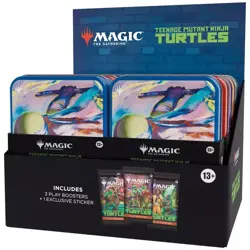 4x Magic: The Gathering TMNT Tin 3 Booster Packs Exclusive Sticker NIB 4 TINS!!! - Image 1