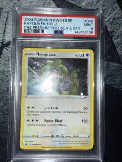 2024 Pokemon SWSH BSP CRZ Premium Coll Sea & Sky #029 Rayquaza - Holo PSA 9 - Image 1