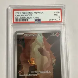 Pokemon TCG Charmander Scarlet & Violet 151 Card Illustration Rare PSA 9 - Image 4
