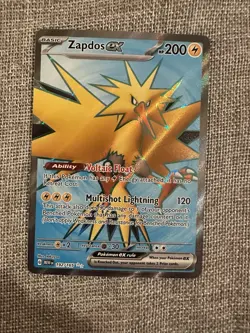 Pokemon TCG Zapdos EX Full Art Ultra Rare Holo Card 192/165 Scarlet & Violet 151 - Image 1