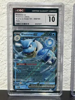 Pokemon 151 Blastoise ex 009/165 English and Japanese CGC 10 Gem Mint - Image 2