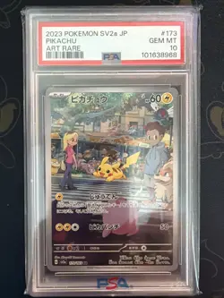 Pokemon Pikachu 151 Art Rare Card PSA 10 Gem Mint 173/165 SV2a AR 2023 Japanese - Image 1