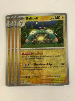Pokemon TCG Obsidian Flames 4x Playset Reverse Holographic Bellibolt 078/197 NM - Image 1