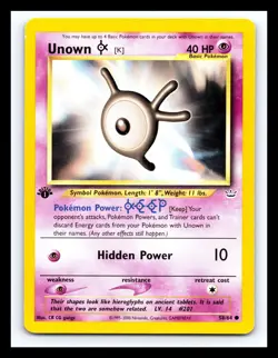 💥 UNOWN 1st Edition Pokemon TCG 2001 Neo Revelation Set Non HOLO # 58/64 - Image 1
